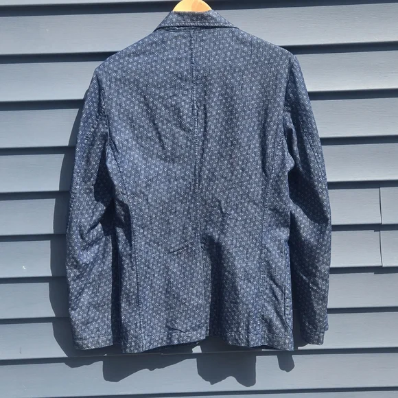 Men's Blue Patterned Blazer - Picture 2 of 10